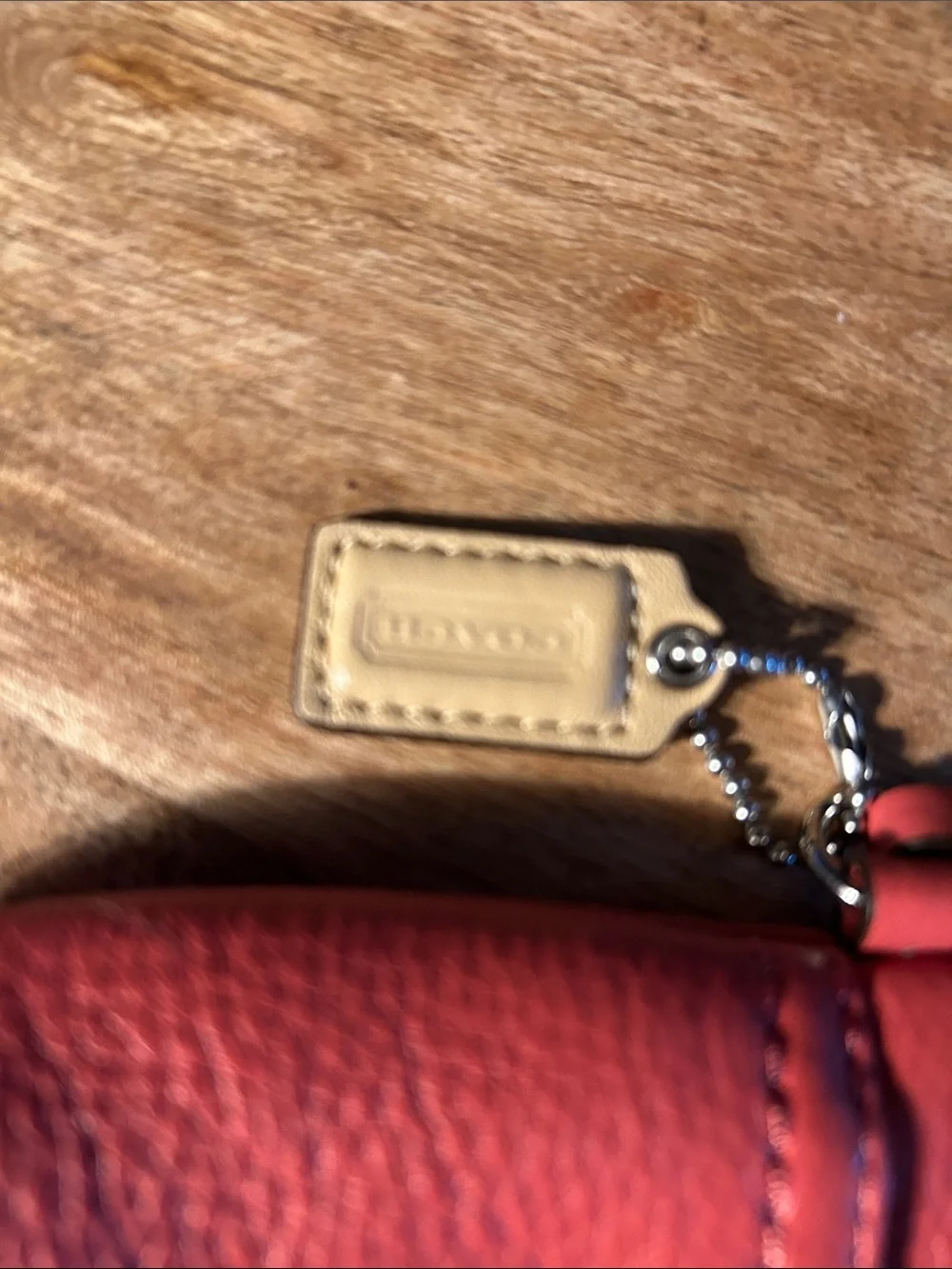 Coach Coral Leather Wristlet Clutch